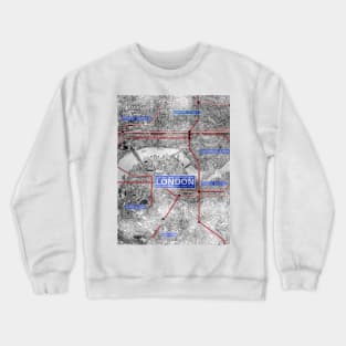 London underground map drawing art Crewneck Sweatshirt